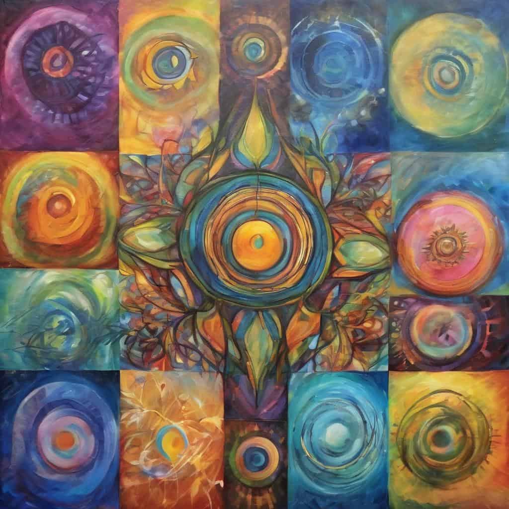 Ζωγραφιά με κυκλικά μοτίβα και φάσεις, ενισχύοντας το μυαλό και την συγκέντρωση.